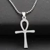 Pendant Necklaces 30pcs Stainless Steel Girl Character Shape Cross Blessing Simple Religion Christian Jesus Faith Lucky Necklace Jewelry