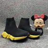 Children's casual shoe platform sports shoes, men's and women's socks and boots, brand black and white, blue light, and red sleeve foot design socks and shoes