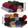Bandanas Winter Double-Layer Neck Gaiter Thick Knitted Windproof Collar Scarf Warmer Fleece Lined Soft Circle Loop Scarves