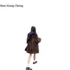 Pele feminina falso runxiangcheng outono e inverno casaco pequeno ambientalmente amigável médio longo 231206