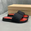 Mens Designer Sliders Spike Slipper Flat Slide Sandal Black Platform Mule Pool Foam Runner House Flip Flops Summer Beach Thick Bottom Studs Glides