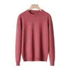 Chandails pour hommes à manches longues décontracté haut en tricot col rond tricots automne hiver pull pull avec ourlet côtelé couleur unie