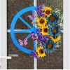 Decorative Flowers Eye Catching Spring Bike Wheel Flower Wreath Holiday Party Essential Accessories