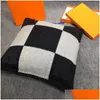 Coussin / Oreiller décoratif Lettre Designer Literie Home Chambre Décor Taie d'oreiller Canapé Chaise Canapé Orange Voiture Épais Cachemire Coussin Mtis Dh5DF