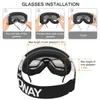 Skibrille Findway Erwachsene Skibrille Doppelschichtige Linse Anti-Beschlag-UV-Schutz OTG-Design Über dem Helm kompatibel zum Skifahren Snowboarden 231205