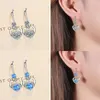 Pendientes colgantes con aguja de plata 925, joyería de moda para mujer, circonita cúbica de alta calidad, gancho de borla largo hueco con forma de corazón y amor