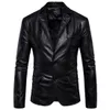 Men's Outerwear Coats Leather Leather Autumn New Men's Flip Collar Slim Fit Leather Coat Large Men's Leather Suit European and American Style PU Leather Coat