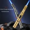 Outdoor Windproof Butane No Gas Lighter Turbo Torch Blue Strong Flame Jet Metal Cigar Kitchen BBQ Welding Jewelry Tools