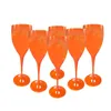 ワイングラス6PCS Moet Party Champagne Coupes Glass Flutesアクリルゴブレットトレンディプラスチックカップ夏のクリスマスプレゼント231205