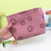 Vintage Dot Smile Face Coin Bag Large Wallet Phone Key Bag Corduroy Toiletries Clutch Bag For Girls