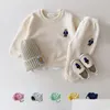 Clothing Sets Korea Toddler Outfits Baby Boy Tracksuit Cute Bear Head Embroidery Sweatshirt Pants 2Pcs Sport Suit Kids Girls Clothes S Dhzuq