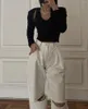 Женские джинсы, модный стиль, регулируемый крючок на талии, рваный, прямые, высокие, свободные, ниспадающие, в американском стиле ретро, широкие брюки