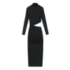 Urban Sexy Dresses Unizera 2023 Autumn Winter Product Women s Fashion Style Slim Opening Design High Neck Fit Dress 231206