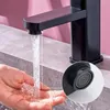 Rubinetti per lavabo da bagno Rubinetto da appoggio Rubinetto a base quadrata Miscelatore acqua nera e fredda Lavabo Vasca da bagno Singola