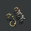 Fashion titanium steel nails Stud earrings for mens and women gold silver jewelry for lovers couple rings gift NRJ235n