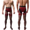 Sissy – collants Sexy pour hommes, bas en soie Gay, noirs avec rouge, sans entrejambe, transparents, sous-vêtements masculins minces, nouvel arrivage