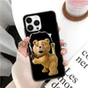 Étuis de téléphone portable Teddy Bear Couple Cartoon Étui de téléphone givré pour iPhone 15 14 13 12 11 Pro MAX X XS Max XR Mini SE2022 6S 7 8 Plus Étui noir J231206