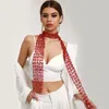 Foulards de mariée à paillettes, écharpe fine pour femme musulmane, bandeau brillant, col de cou sexy pour femmes, accessoires de fête en boîte de nuit