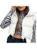 Women s Vest Winter Warm Crop Waistcoat Sleeveless Stand Collar Double Sided Lightweight Puffer Vest 231206