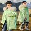 Down Coat Children s Watertproof Down Jacket Girls Winter Fashion Whett Coat Boys Black Casual Cold Proof Hooded Päls krage 231206