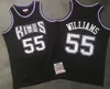 Authentic Stitched Retro throwback Basketball Jerseys Jason 55 Williams Blakc purple