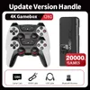 Console per videogiochi Game STICK 4K con maniglia di aggiornamento Sistema stabile wireless 2.4G senza ritardi Memoria integrata 20000+ 32G 64G 128G Giochi retrò PS1