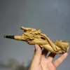 2023 Years New Tobacco Pipe 3D Three-dimensional Dragon Style Tobacco Pipe Wood Carving, Exquisite Embossed Tobacco Pot Pipe, Sandalwood Red High-end Handmade Solid