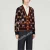 24FW Moda Sweater Coat Lüks Erkekler ve Kadınlar Jacquard Hırka Ceket Tasarımcının Yeni Erkek Kazak Paltosu Sonbahar Gündelik Tek Kezli Ceket