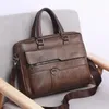 Briefcases er Men's Briefcase Bag for Documents Leather Luxury Brand Men's Business Travel Bag A4 Document Organizer Men handbag 231205