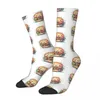 Chaussettes pour hommes drôle heureux Compression rétro Harajuku Hamburger Hip Hop nouveauté décontracté équipage fou chaussette cadeau imprimé