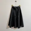 Skirts Designer Brand French Niche 2023 Summer New Black Versatile A-line Long Skirt Pleated Waist Bag with Waistband for Women KCGH