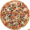 Dekens Zacht Warm Flanel Tortilla Pizzadeken Ronde vorm Donut Vliegtuig Reizen Draagbaar Draagbaar Winterprint Gooi Deken177I Dhguj