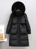 Männer Westen Fitaylor Winter Frauen Lange Jacke Große Natürliche Pelz Kragen Mit Kapuze Parkas 90 Weiße Ente Unten Mantel Dicke schnee Warme Outwear 231206