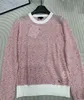 Autumn Tops Designer Sweaters For Women Clothing Fashion Pink tröja Långärmad rund hals Slim fit mode utomhus lyxiga stickade tröjor Kvinnor jumper