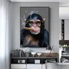Pinturas Macaco Fumar Pôster Arte de Parede Fotos para Sala de Estar Impressões Modernas Pintura de Lona Decoração de Casa 278B Homefavor Dhetn
