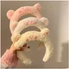 Hair Accessories 2023 Cute Lovely Bear Ears Headband Dress Up And Play Women Girls Fashion Animal Winter Plush Drop Delivery Baby Kids Dhxdh