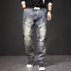 Винтажные джинсы в стиле панк, мужские джинсы больших размеров 40 44, модные уличные брюки-карго, мужские штаны 231220