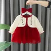 Flickans klänningar Girl Spring Autumn Fashion Dress Baby Girl Autumn Fashion Dress 1-3-årig flicka Barnprinsessklänning Babykläder 2312306