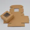 Scatole regalo quadrate bianche nere con finestra Kraft con finestra in PVC per espositore per gioielli con sapone caramellato ZZ