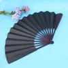 Figuritas decorativas estilo japonés ventilador plegable negro 10 pulgadas Vintage danza clásica suministros para fiesta de boda accesorios de decoración del hogar