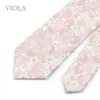 Bow Ties Top Print Floral 6.5cm Necktie Cotton Elegant Beige Pink Men Wedding Party Daily Suit Shirt Cravat Gift Accessory