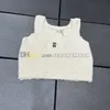 Buchstaben besticktes Crop Top Damen U-Ausschnitt T-Shirt Designer Sexy kurzes T-Shirt Party Mode Strickweste