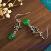 Pendientes colgantes Jade verde Mariposa Mujeres Diseñador Talismanes Joyería real Amuleto de plata 925 Piedras preciosas talladas naturales chinas