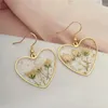 Dangle lustre vintage brincos geométrico flor seca para mulheres menina boho resina gota brincos moda tartaruga jóias dangle mi229y