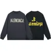 Marka Balenciiagiagas Hoodie Hoodie Sweater Versiyon Paris Moda Erkek Yüksek Kalite Sweaters B Ev Yapıştırıcı Bant Doğrudan Sprey Baskı Yıkama Yıpranmış Erkek Kadınlar9