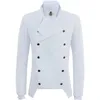 Costumes pour hommes Blazers noir blanc mode coréenne double boutonnage Steampunk veste de costume médiéval gothique Vintage 231206