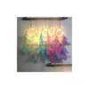 Arts And Crafts Handmade Led Light Dream Catcher Feathers Home Decoration Wall Hanging Ornament Gift Wind Drop Delivery Home Garden Ar Dh49Y