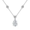Chains Karloch S925 Sterling Silver Necklace 8A Square Pear Shaped Zircon Inlaid With Niche Personalized Key Design Collarbone Chain