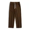 Męskie spodnie swobodne luźne proste okrutne dresowe talii mody streetwear wiosna męska sportowa joggera spodni 231205