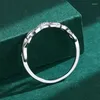Кольца кластера CAOSHI Модное кольцо на палец в форме бесконечности, ювелирные изделия для обручальных церемоний с ярким цирконием, аксессуары серебряного цвета для